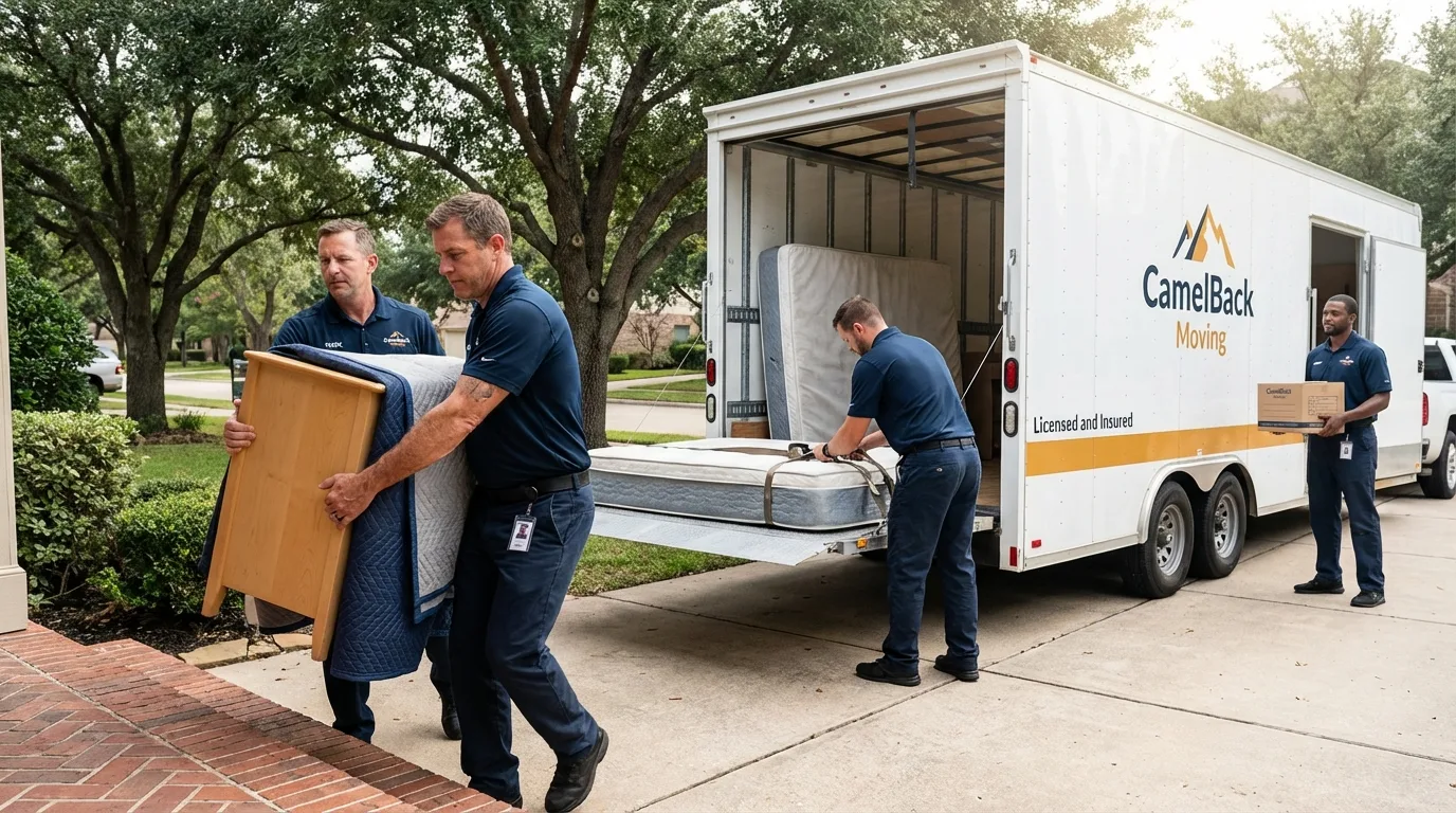Crew loading residential truck for cross-state move from Webb, AL