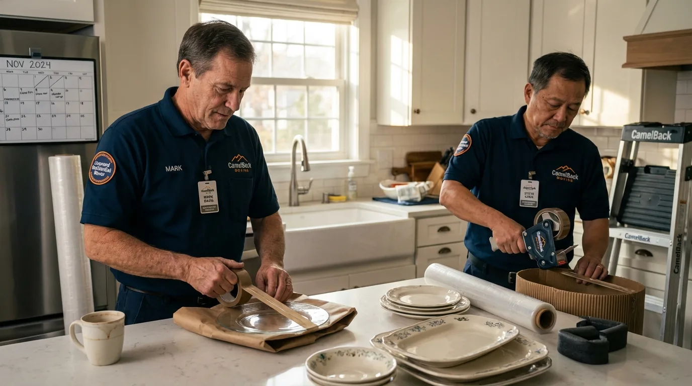 Professional crew packing kitchen dishware in Webb, AL